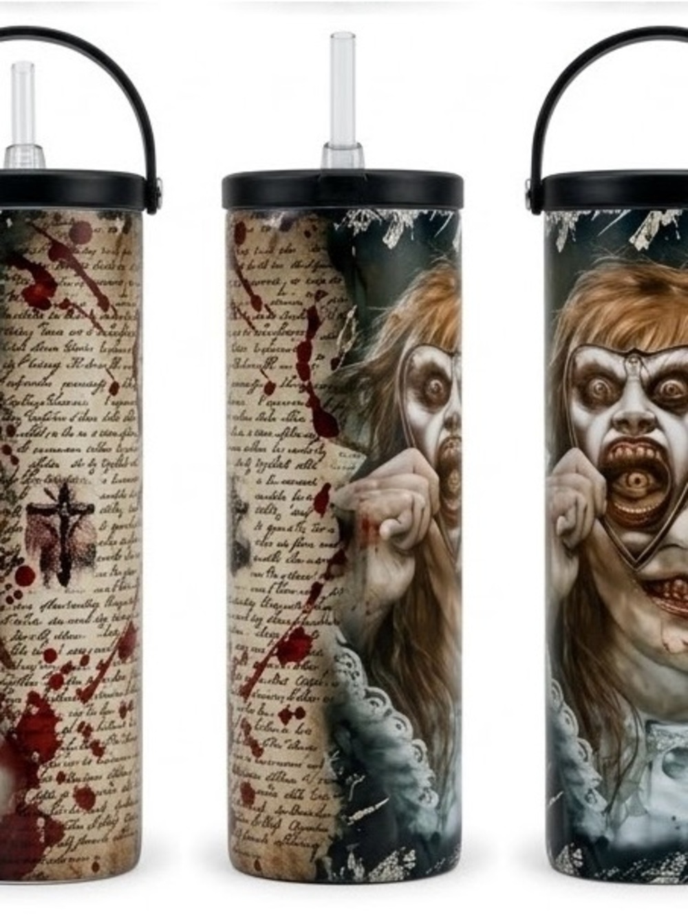 Exorcist Horror Stainless Steel Tumbler - Design, NEW
